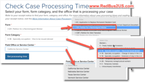 GUIDE to Check H1B Visa Processing times on USCIS website