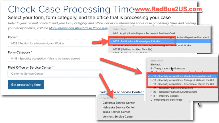 GUIDE to Check H1B Visa Processing times on USCIS website