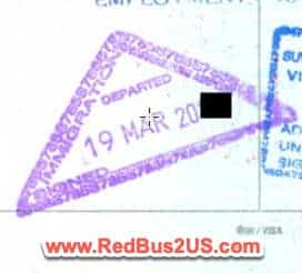 Thailand Exit Stamp in Passport Example 2