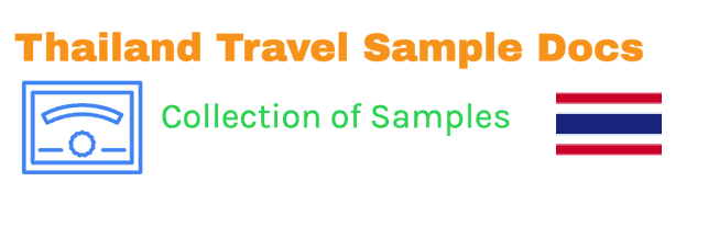 Thailand Travel Sample Documents and Forms Info
