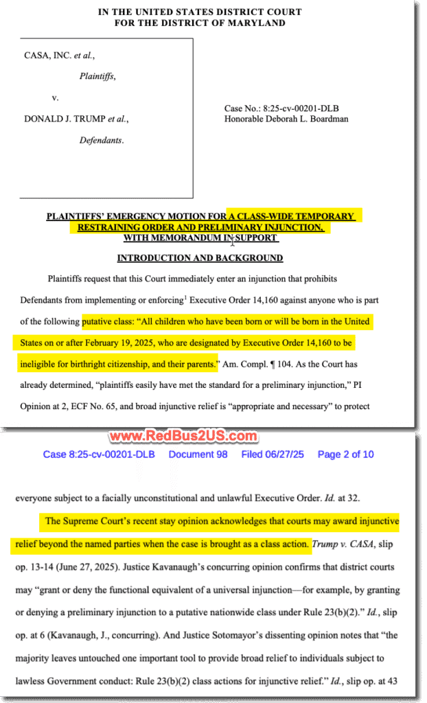 Motion in Maryland Court to Convert to Class Action Lawsuit