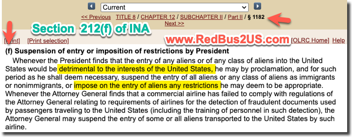 Section 212(f) of the Immigration and Nationality Act
