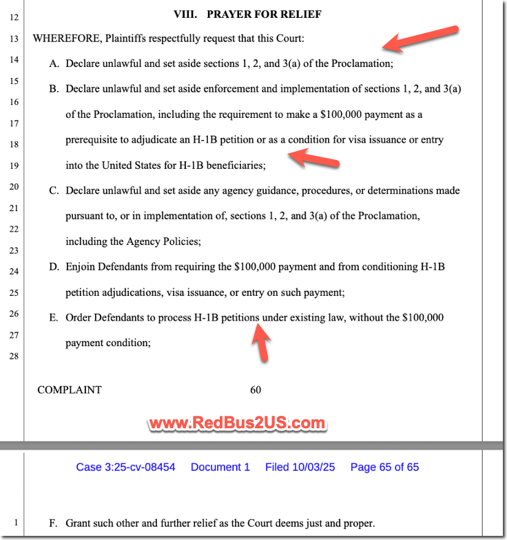 What the Plaintiffs are asking the Court