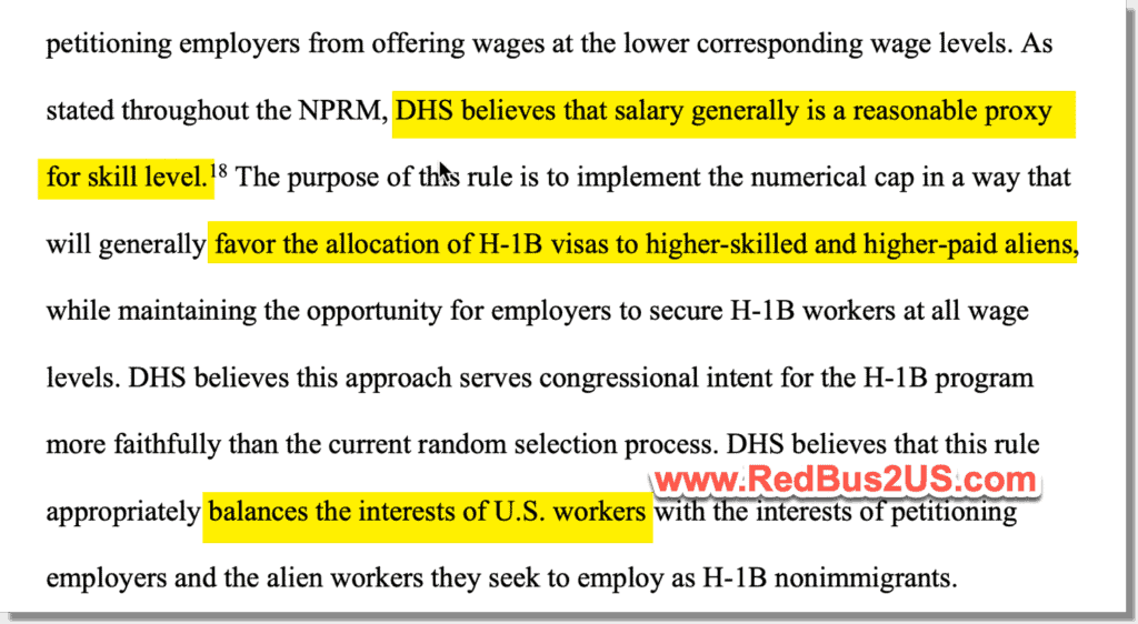 DHS stance - Higher Skill is equal to Higher Wage