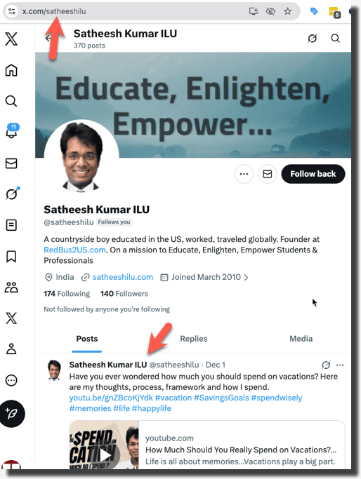 Public Twitter Profile