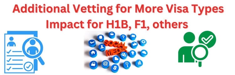 Additional Vetting for More US Visa Types - Impact for H1B - H4 - F1 Other Visas