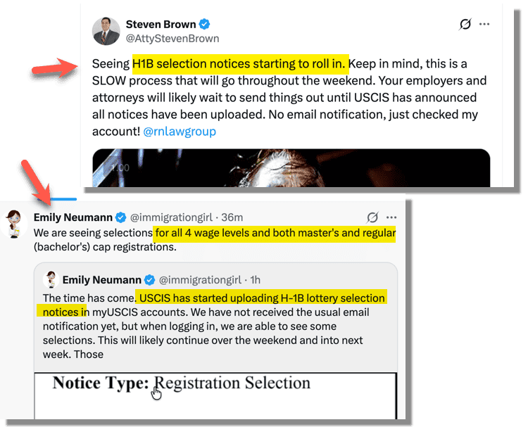 H1B 2027 Lottery Results update from Attorney Brown , Neumann