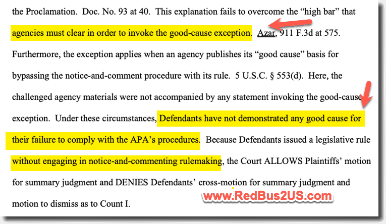 No proper APA procedures followed by DHS - USCIS